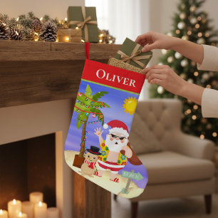 Weihnachts-Sommerferien - Santa Beach Personalisie Kleiner Weihnachtsstrumpf
