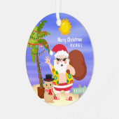 Weihnachts-Sommerferien - Santa Beach Personalisie Ornament Aus Metall (Vorderseite links)