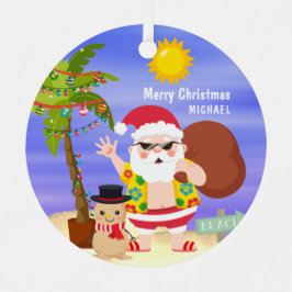 Weihnachts-Sommerferien - Santa Beach Personalisie Ornament Aus Metall