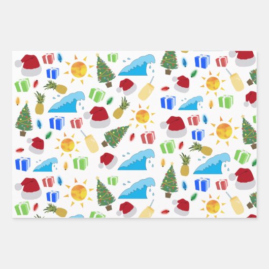 Weihnachts Sommerurlaub Geschenkpapier Set (Vorderseite 3)