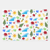 Weihnachts Sommerurlaub Geschenkpapier Set (Vorderseite 2)