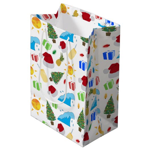 Weihnachts Sommerurlaub Mittlere Geschenktüte (Vorderseite Schrägansicht)