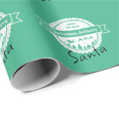 Weihnachts Sonderlieferung von Santa Mint Green Geschenkpapier (Rolleneckpunkt)