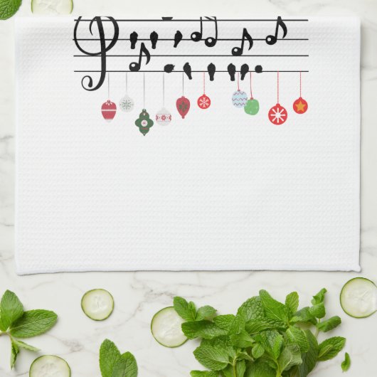 Weihnachts-Song-Vögel singen Geschirrtuch (Gefaltet)