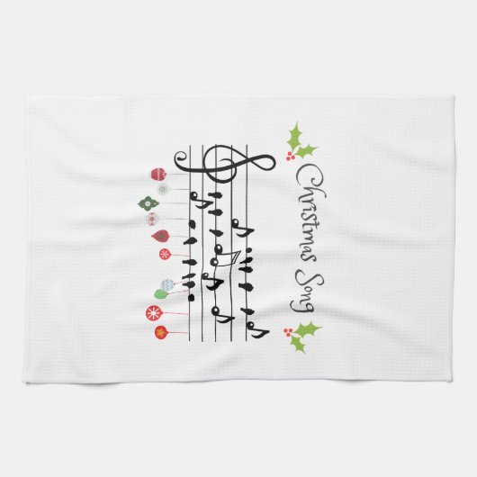 Weihnachts-Song-Vögel singen Geschirrtuch (Horizontal)