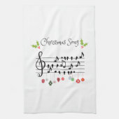Weihnachts-Song-Vögel singen Geschirrtuch (Vertikal)