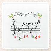 Weihnachts-Song-Vögel singen Glasuntersetzer (Vorderseite)