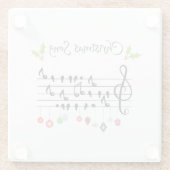 Weihnachts-Song-Vögel singen Glasuntersetzer (Rückseite)