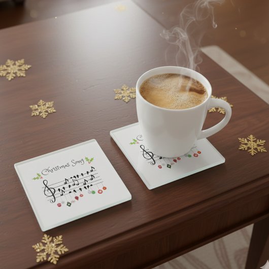 Weihnachts-Song-Vögel singen Glasuntersetzer