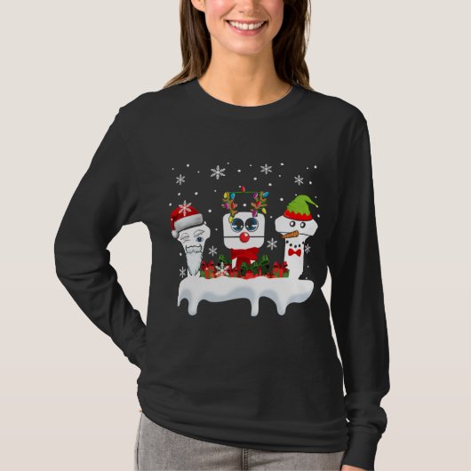 Weihnachts-Sonographin Ultrasound Funny Santa Rein T-Shirt (Vorderseite)