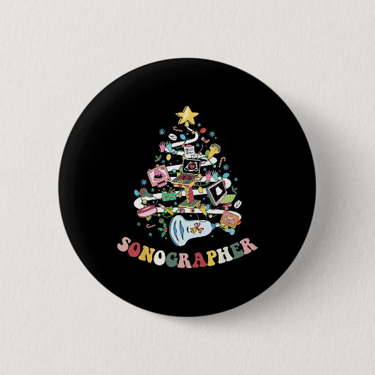 Weihnachts-Sonographin Ultrasound Technologe Xmas Button (Vorderseite)