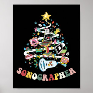 Weihnachts-Sonographin Ultrasound Technologe Xmas Poster