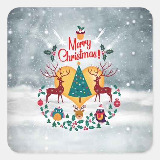 Weihnachts-Soul Quadratischer Aufkleber (Vorderseite)