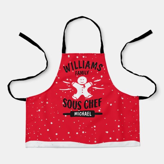 Weihnachts-Sous-Koch, passende Familie Schürze (Vorderseite)