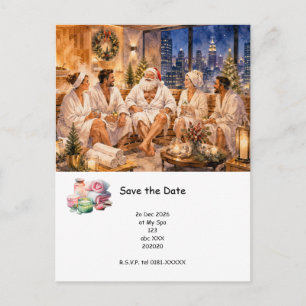 Weihnachts-Spa-Party-Einladungskarte Postkarte