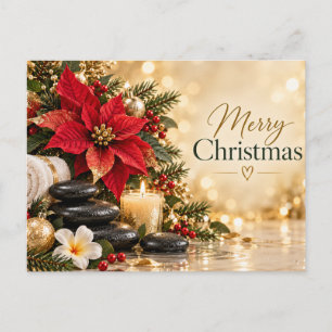 Weihnachts-Spa Poinsettia Feiertagspostkarte