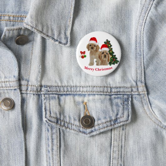 Weihnachts Spaniel Cocker Button (Beispiel)