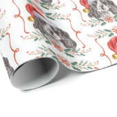 Weihnachts-Spanisch-Dog-Wrapping Paper Geschenkpapier (Rolleneckpunkt)