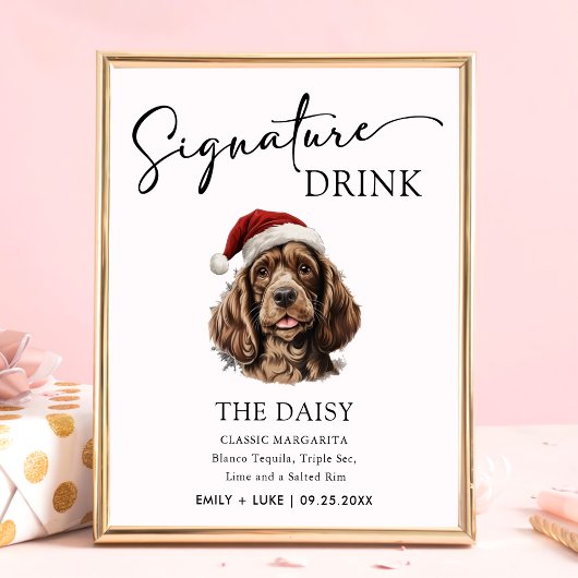 Weihnachts Spanischer Hund Hochzeit Signature Drin Poster