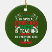 Weihnachts Spanischer Lehrer fühlen sich fühlend Keramik Ornament (Vorne)