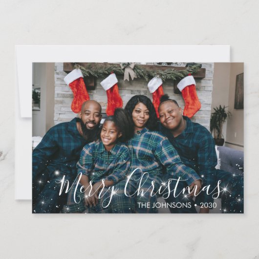 Weihnachts Sparkle Foto Weihnachtskarte Feiertagskarte (Vorderseite)