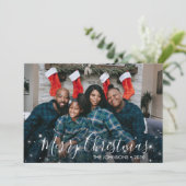Weihnachts Sparkle Foto Weihnachtskarte Feiertagskarte (Stehend Vorderseite)