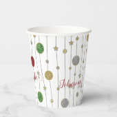 Weihnachts Sparkley Ornaments Pappbecher (Rückseite)