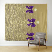 Weihnachts-Sparkling-Bäume Gold Falscher Lila Boge Wandteppich (Beispiel (Horizontal))