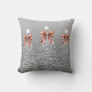 Weihnachts-Sparkling-Bäume Silber Falsche Rose Gol Kissen