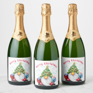 Weihnachts Sparkling Weinkennzeichen Genome mit Ge Schaumweinetikett