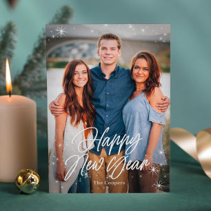 Weihnachts-Sparks - Fotokarte für das neue Jahr Feiertagskarte