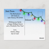 Weihnachts-Spaß Funny Retro Lady Drehend Vogel Postkarte (Rückseite)