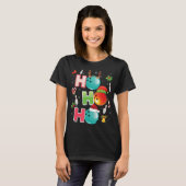Weihnachts Spaß Ho Ho Ho Bowling Pajama Santa Love T-Shirt (Vorne ganz)