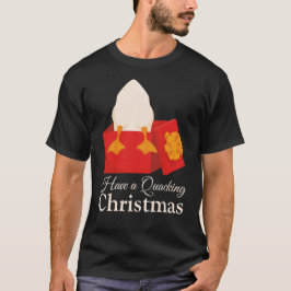 Weihnachts-Spaß lustige niedliche Ente in roter Bo T-Shirt