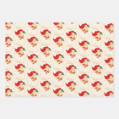 Weihnachts-Spaß Nostalgic Santa Cat Angel Geschenkpapier Set (Vorderseite 2)