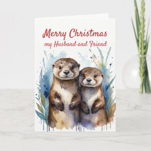 Weihnachts Spaß Otter Wunderbarer Ehemänner Freund Feiertagskarte