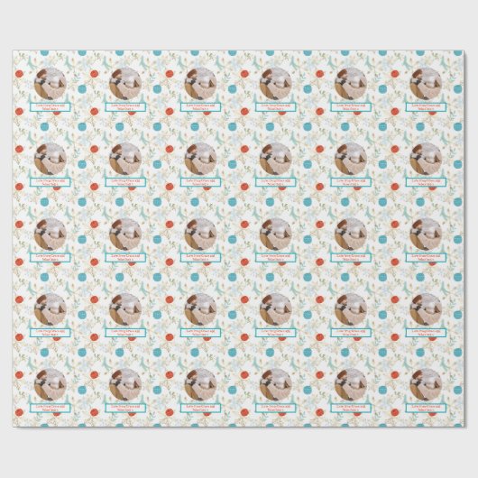 Weihnachts Spaß Personalisiertes Foto Geschenkpapier (Flach)