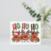 Weihnachts-Spaß Reindeer Postkarte (Stehend Vorderseite)