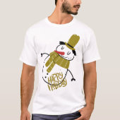 Weihnachts Spaß und Playfull Snowman T - Shirt (Vorderseite)
