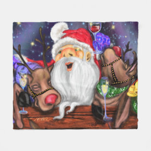 Weihnachts-Spaß und Rentiere Weihnachts-Party - B Fleecedecke