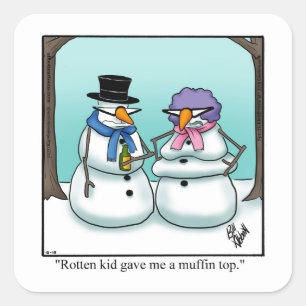 Weihnachts-Spaß-Weihnachtsaufkleber Quadratischer Aufkleber