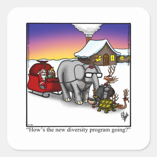 Weihnachts-Spaß-Weihnachtsaufkleber Quadratischer Aufkleber (Vorderseite)