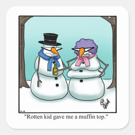 Weihnachts-Spaß-Weihnachtsaufkleber Quadratischer Aufkleber (Vorderseite)