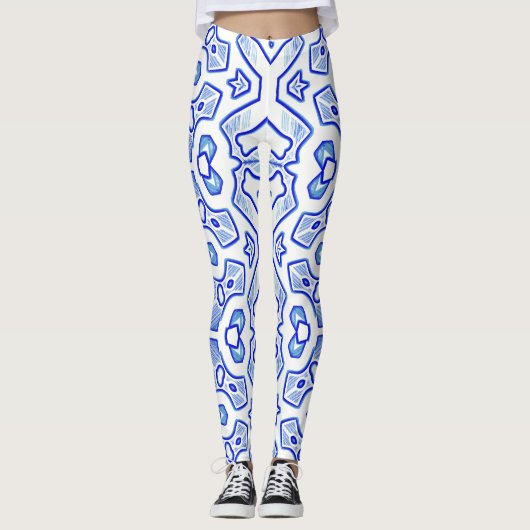 Weihnachts Special blue white "Ratti_Creative_Arts Leggings (Vorderseite)