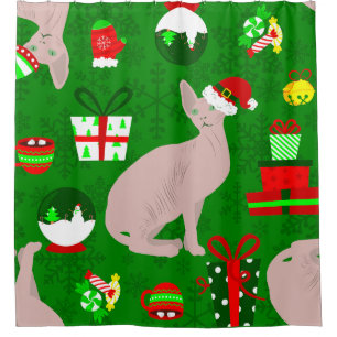 Weihnachts-Sphinx Duschvorhang