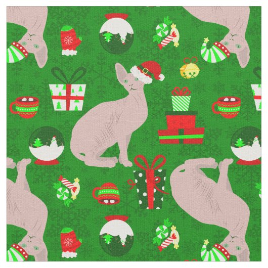 Weihnachts-Sphinx Stoff (Nahaufnahme)