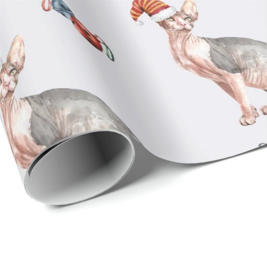 Weihnachts-Sphynx-Cat-Geschenk, Weihnachtsfeiertag Geschenkpapier (Rolleneckpunkt)