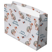 Weihnachts-Sphynx-Cat-Geschenk, Weihnachtsfeiertag Große Geschenktüte (Rückseite Schrägansicht)