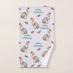 Weihnachts-Sphynx-Cat-Geschenk, Weihnachtsfeiertag Handtuch
