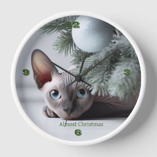 Weihnachts Sphynx Clock Uhr (Vorderseite)